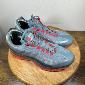 Nike + Air Max 95 Gray Solar Red Mens Shoes Gray Red Size 10.5 511307-370